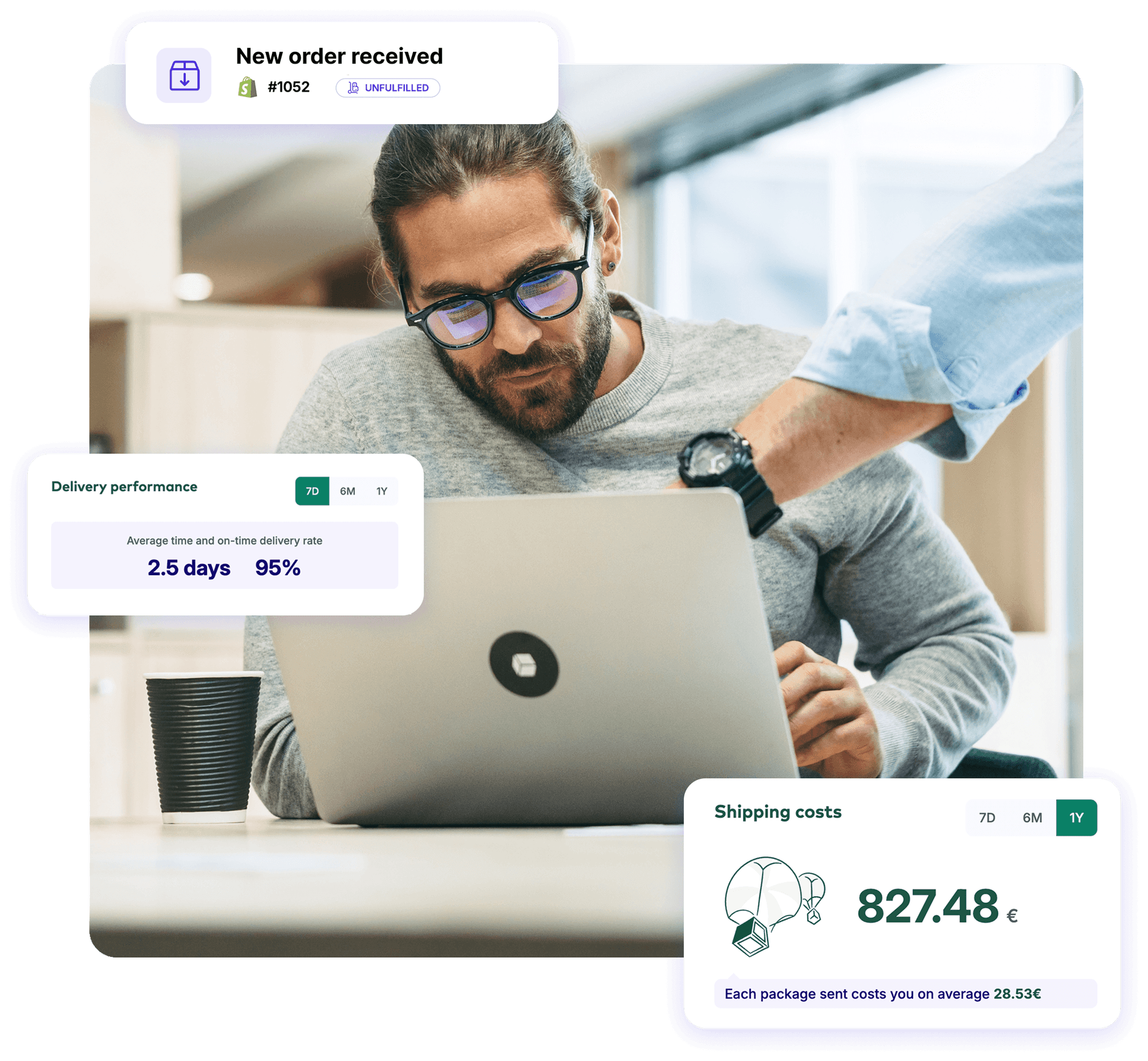 A merchant tracking Shopify orders and shipping costs in ParcelRush