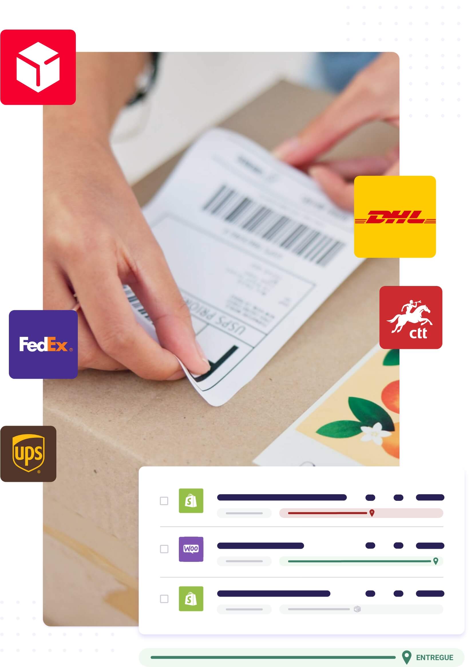 Interface da ParcelRush a centralizar envios e integrar lojas online