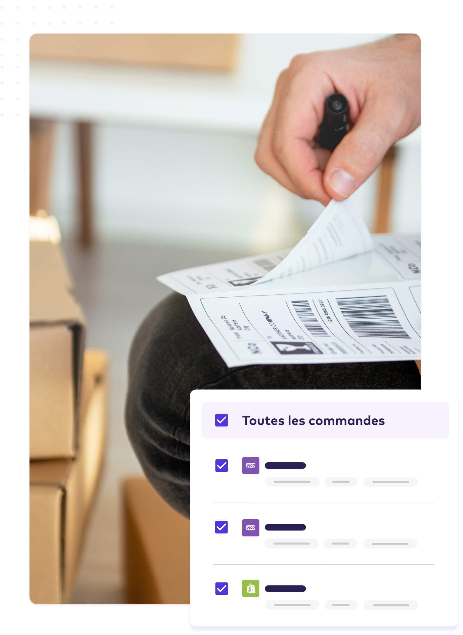 Impression d'étiquettes en lot avec ParcelRush pour une gestion rapide des commandes